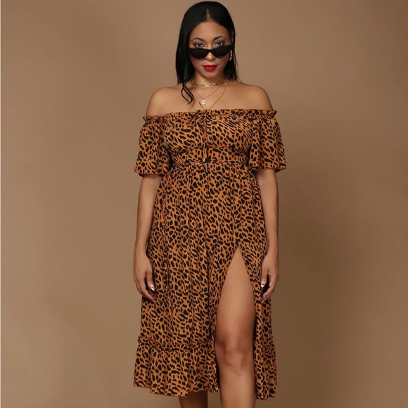 Wild Nights Leopard Midi Dress - Picture 4 of 6